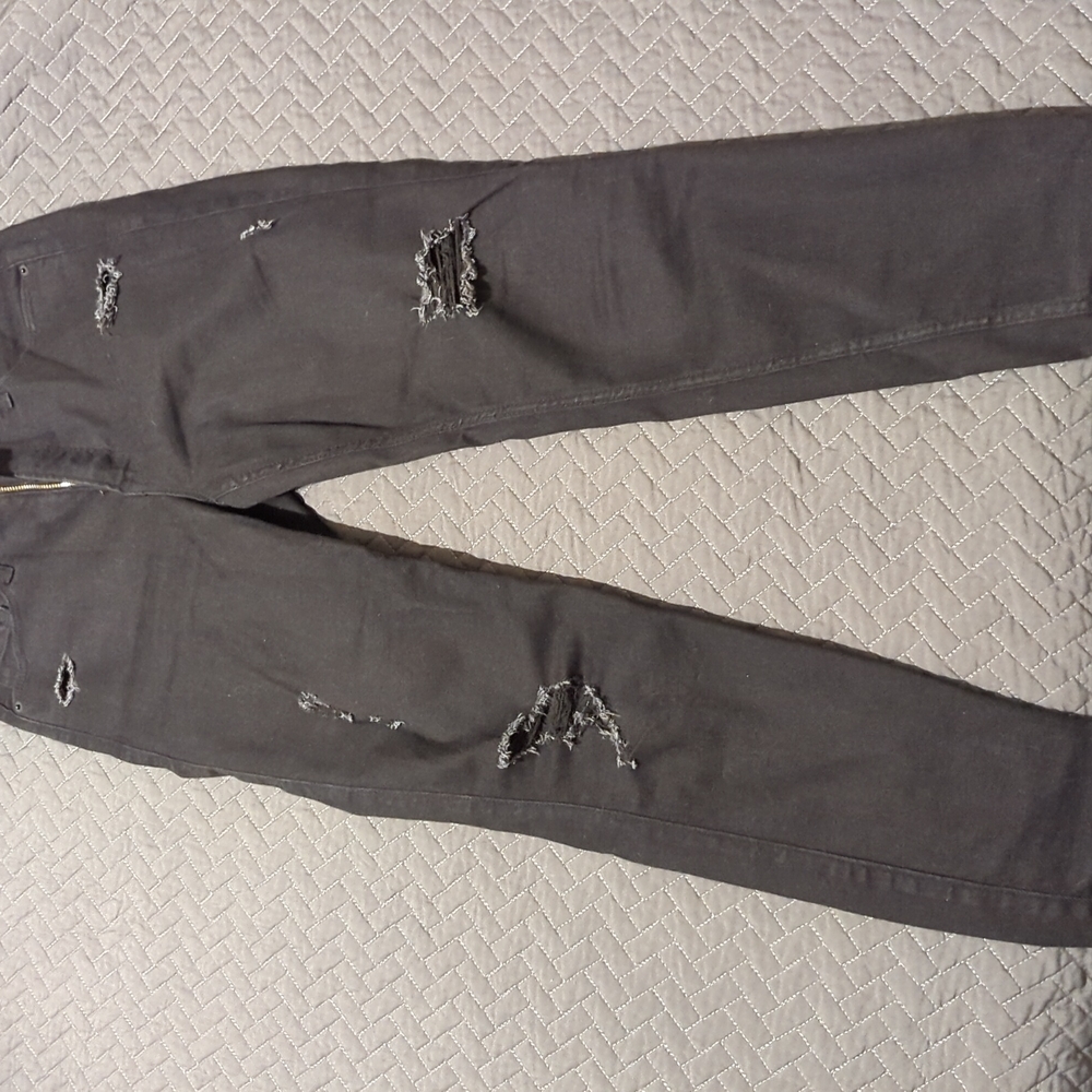 Black Old Navy Size 8 Distressed Skinny Jeans